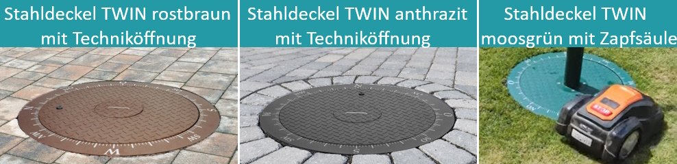 Stahldeckel TWIN in verschiedenen Farben